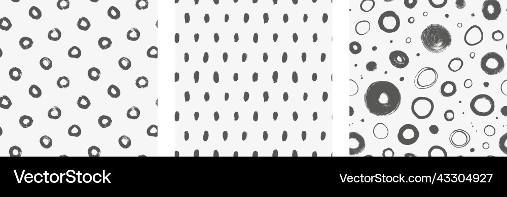 Polka dots and circles seamless pattern collection Polka dots and circles seamless pattern collection vector image