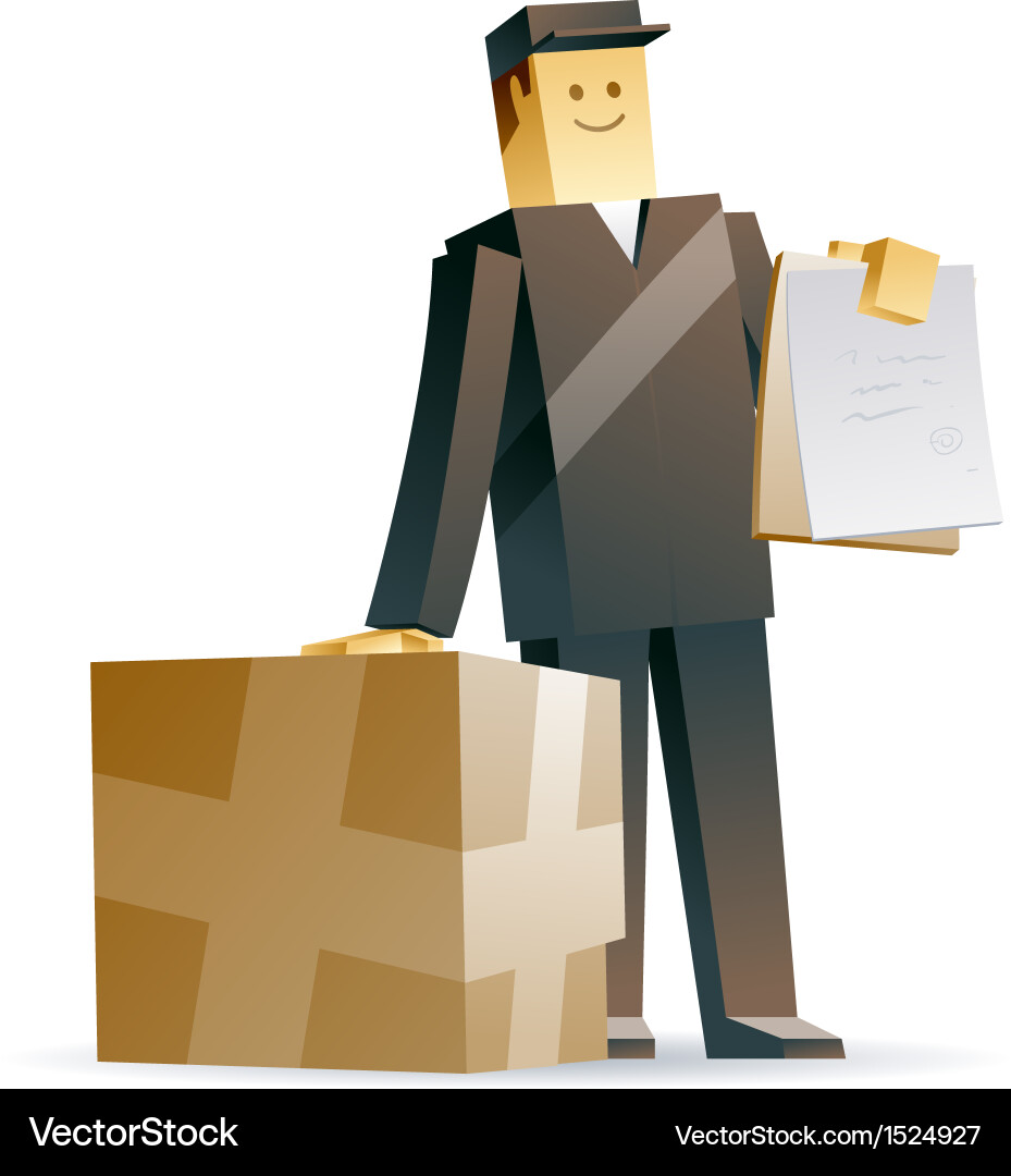 Postman with Package Vector Image