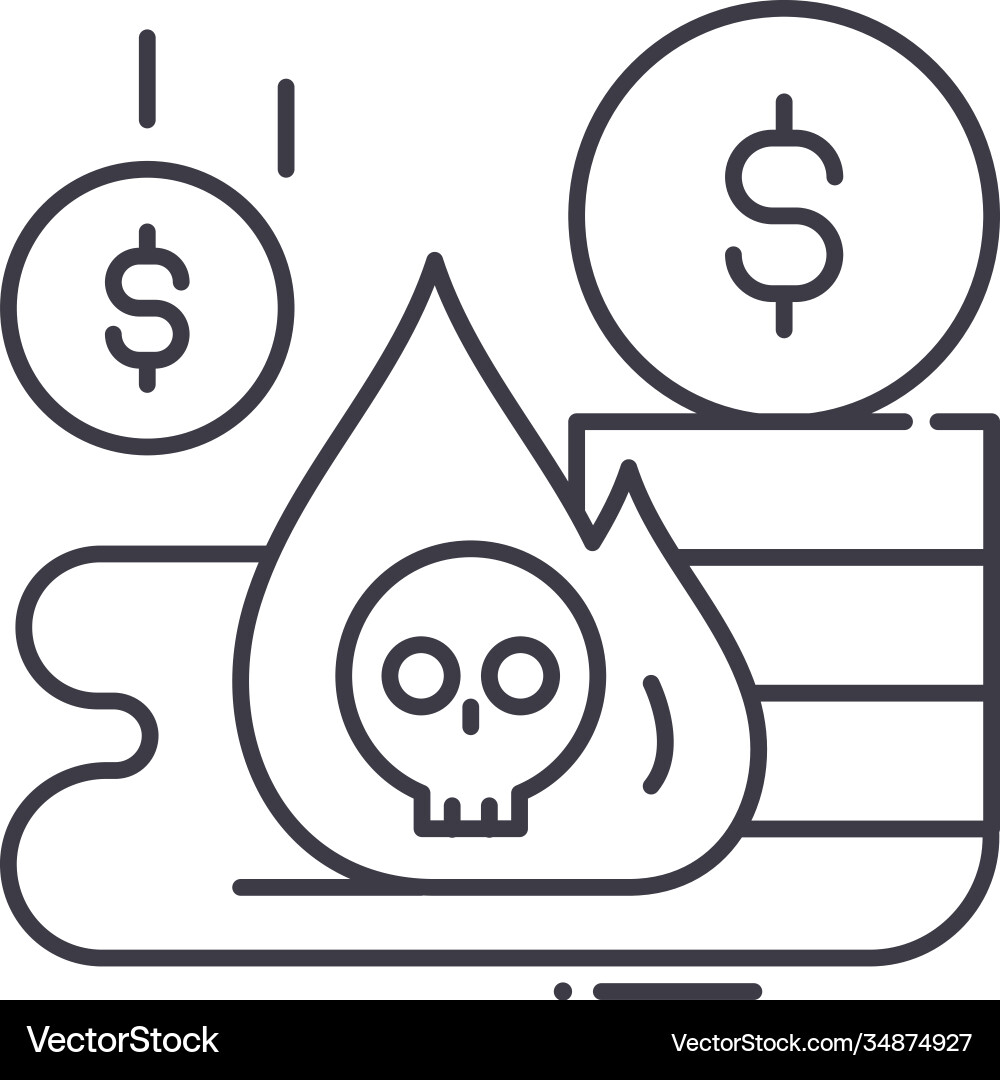 Problem debt icon linear isolated Problem debt icon linear isolated vector image