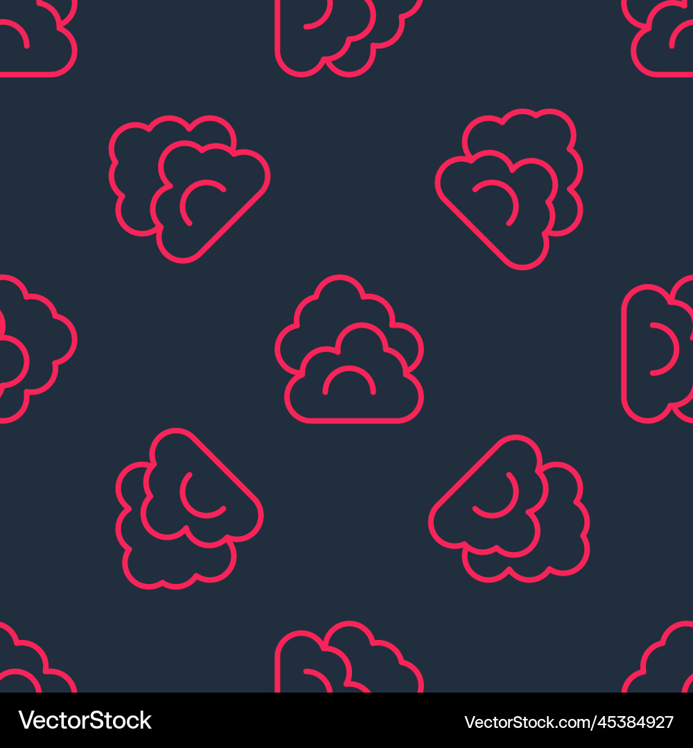 Red line cloud icon isolated seamless pattern Red line cloud icon isolated seamless pattern vector image