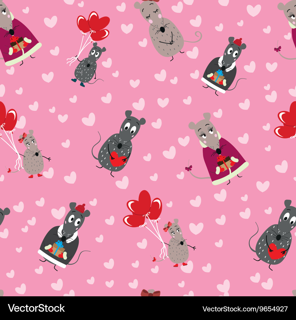 Seamless pattern with mice Vector Image