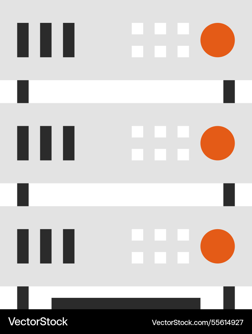 Server rack flat line web icon concept Vector Image
