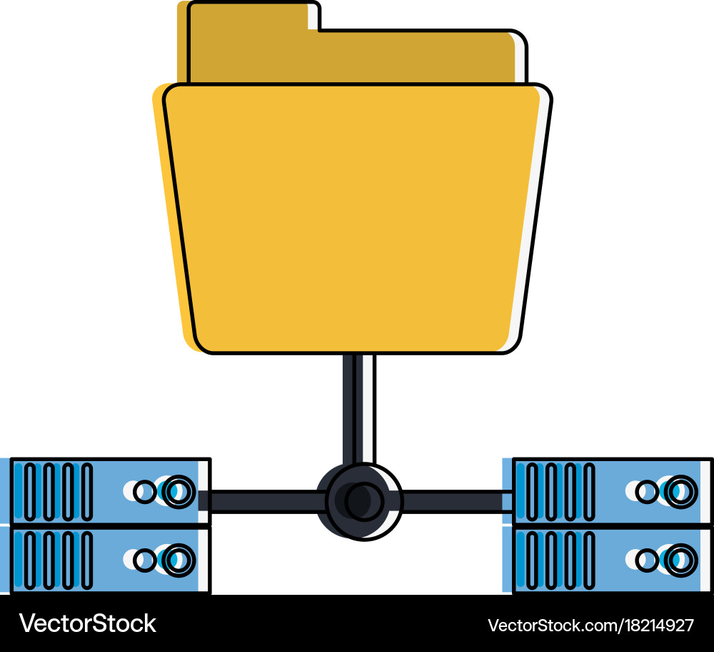 Servers linked web hosting icon image Vector Image
