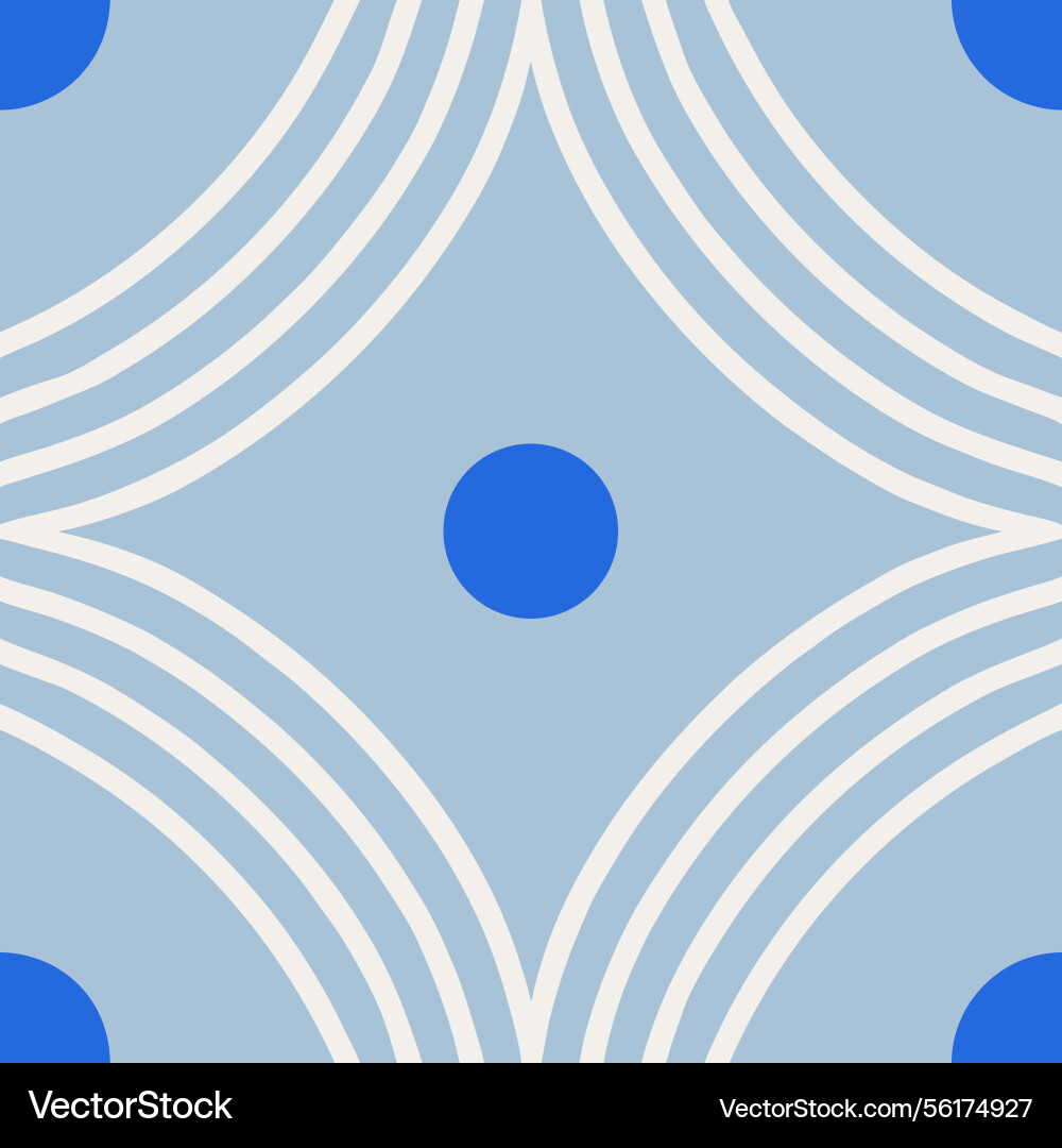 Simple lines pattern smooth curve blue dot vector image
