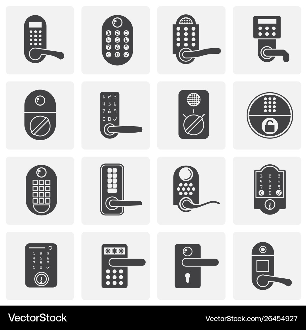 Smart lock icons set on background for graphic vector image