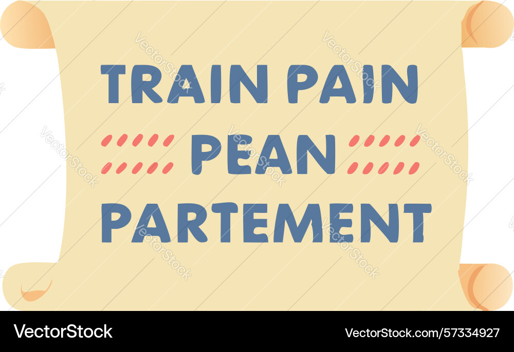Train pain abstract text on scroll conceptual art Train pain abstract text on scroll conceptual art vector image