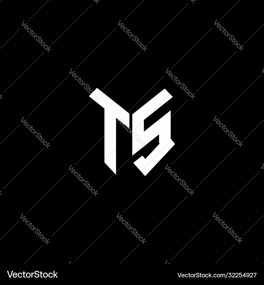 Ts logo monogram with shield shape design template Vector Image