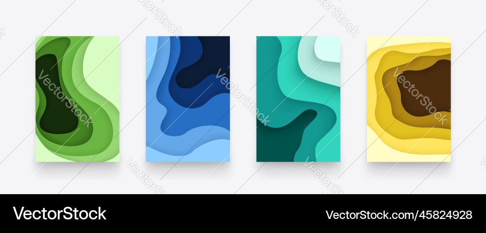 Abstract liquid backdrop boards layer design set Abstract liquid backdrop boards layer design set vector image