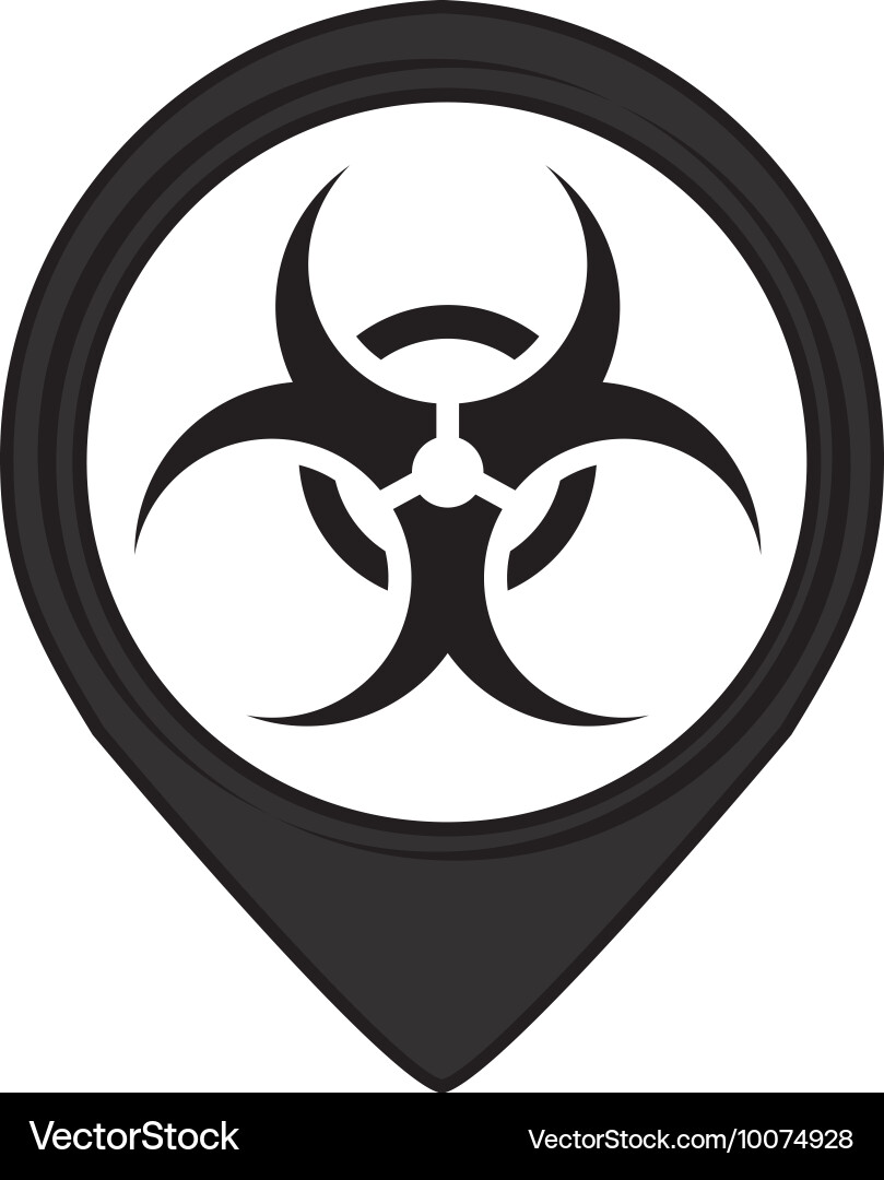 Biohazard pin pointer caution signal icon Vector Image
