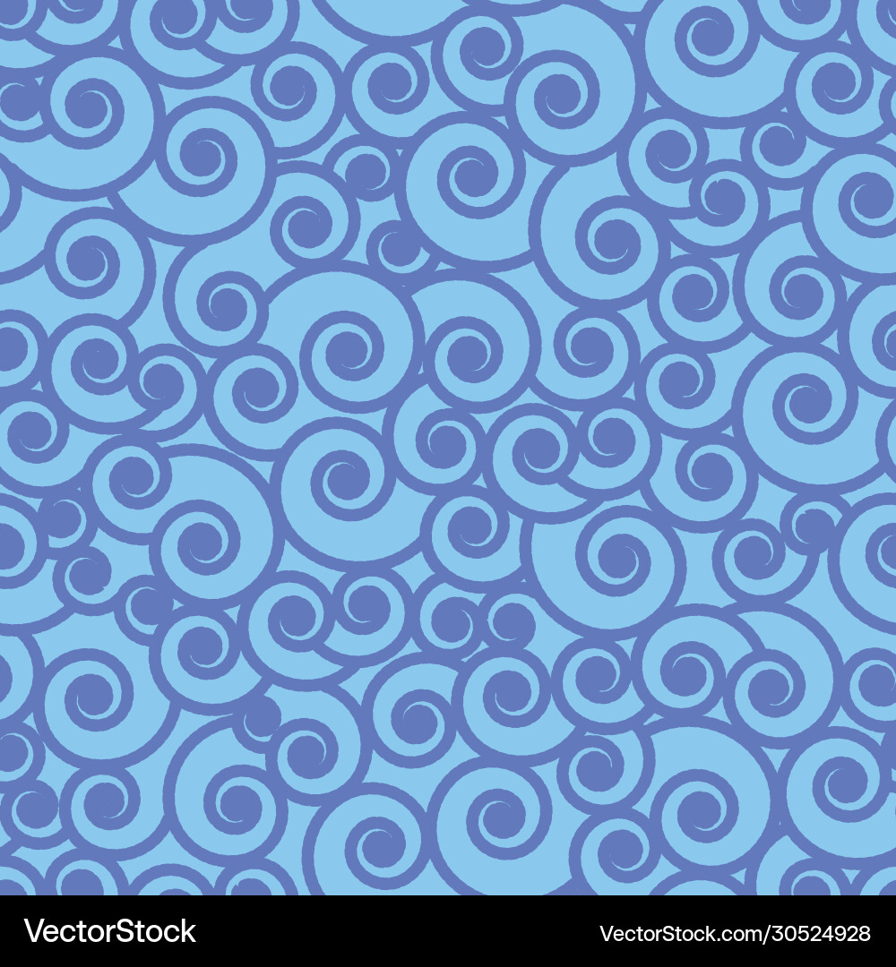 Blue wave swirl repeat pattern design Vector Image