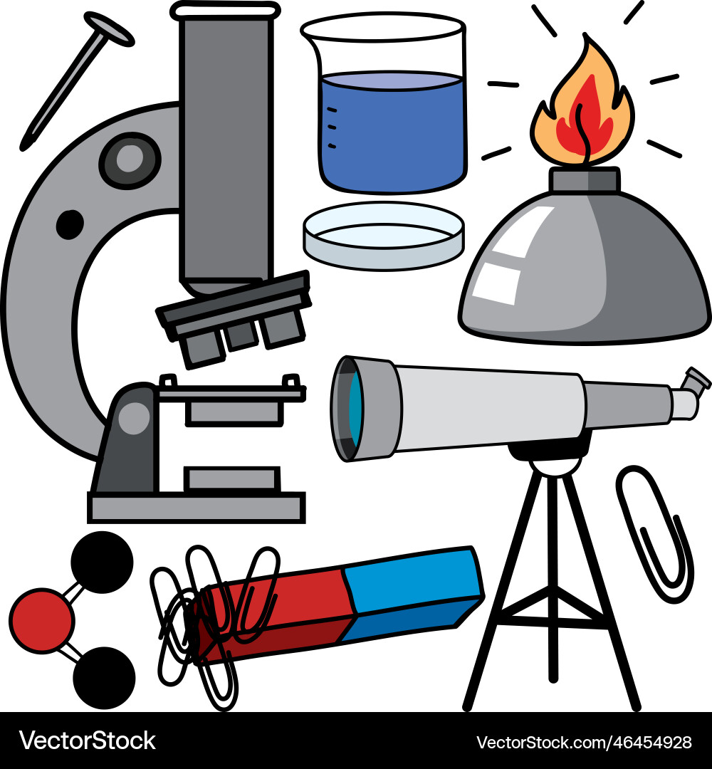 Colorful science objects and icons set Colorful science objects and icons set vector image