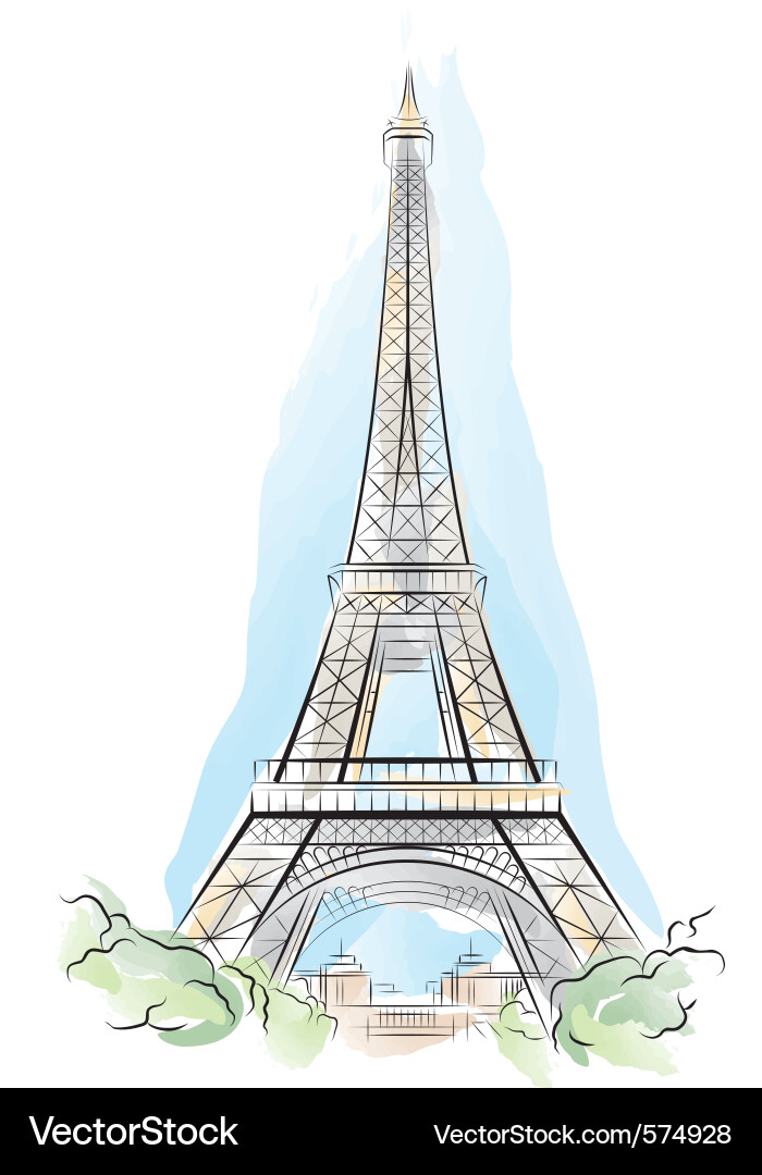 Eiffel Tower Sketch Vector Image