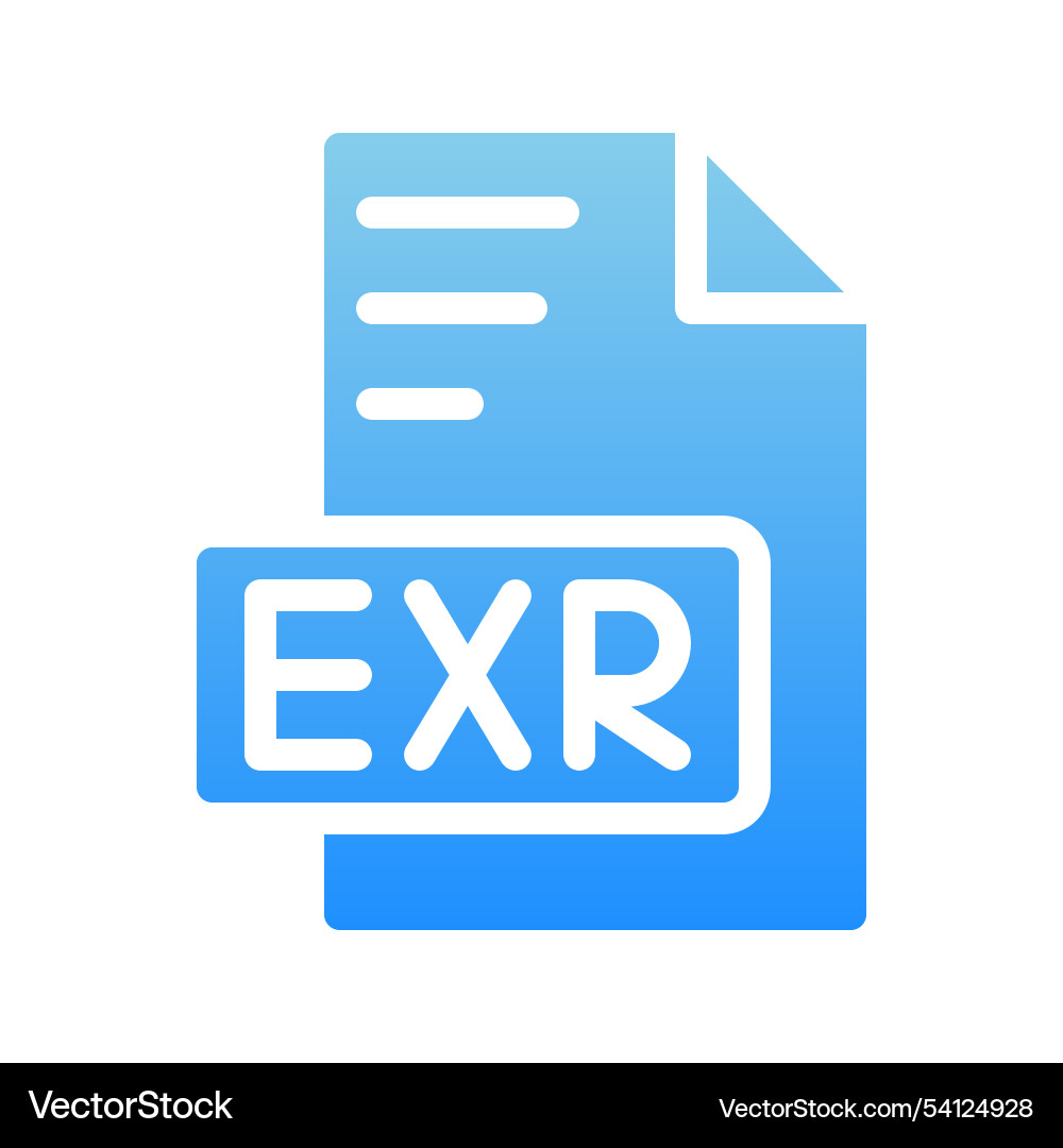 Exr Dateityp Dokumentsymbol mit Gradienten füllen Exr Dateityp Dokumentsymbol mit Gradienten füllen vektorbild
