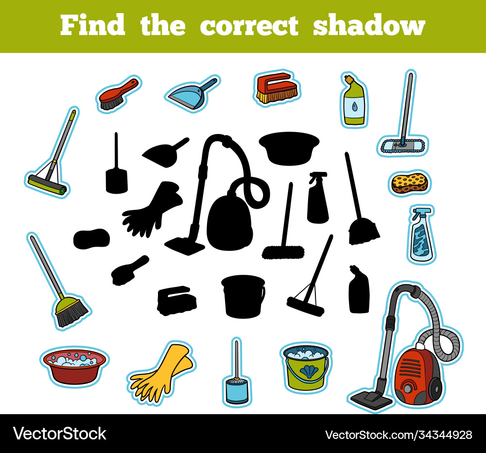 Find correct shadow set objects Vector Image