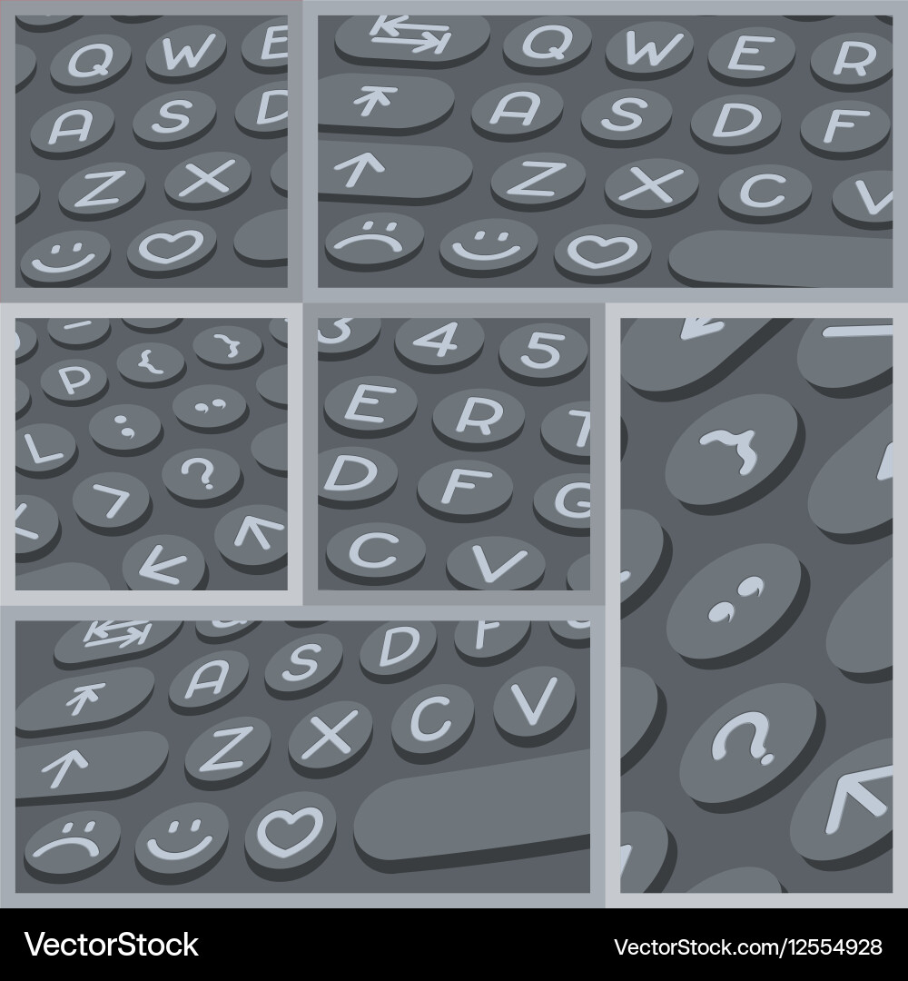 Flat modern keyboard alphabet buttons Vector Image