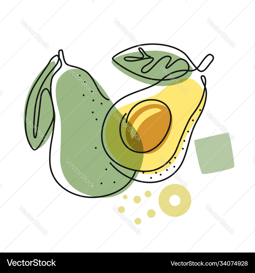 Fresh avocado on color abstract background Fresh avocado on color abstract background Vector Image