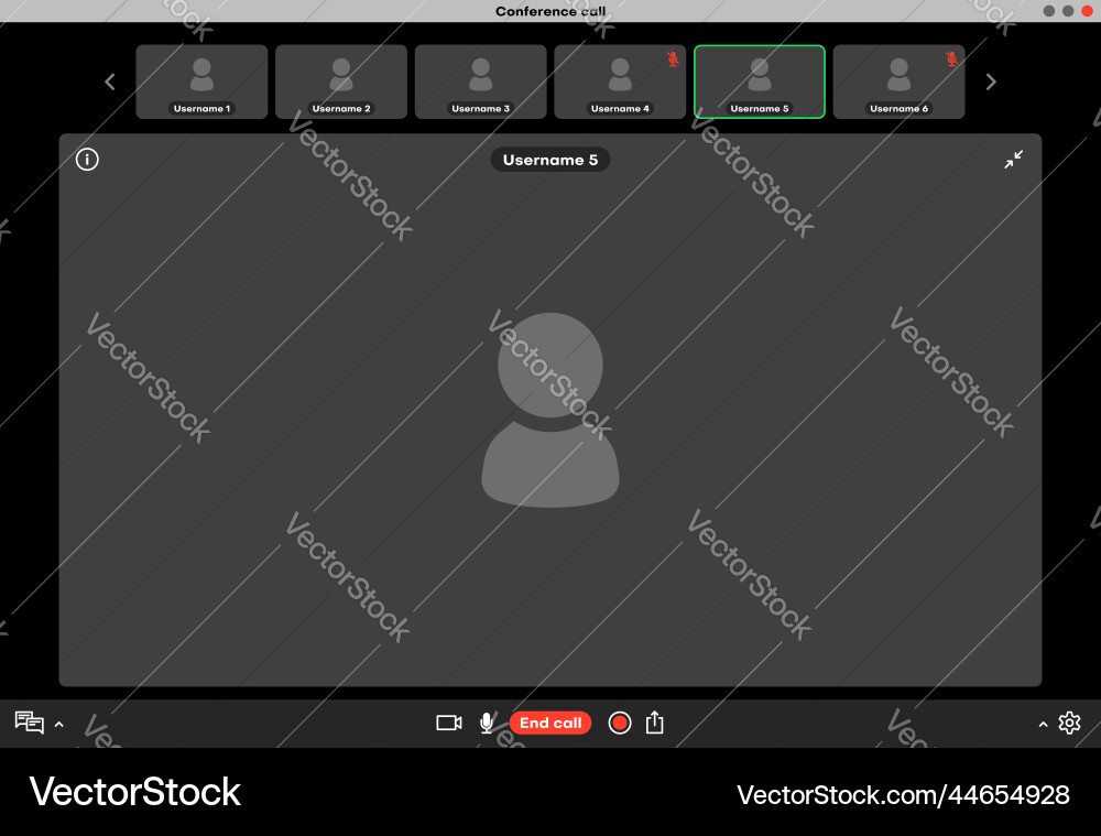 Group videocall live webinar app interface Vector Image