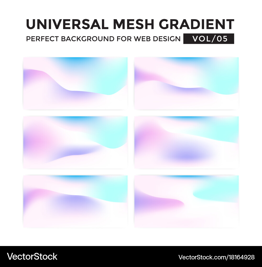 Iridescent colored universal mesh gradient vector image
