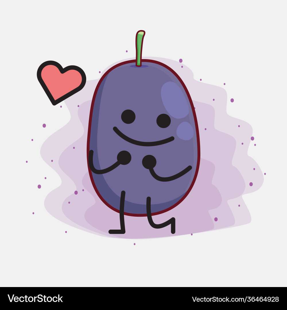 Java plum fruit cute character with simple face vector image