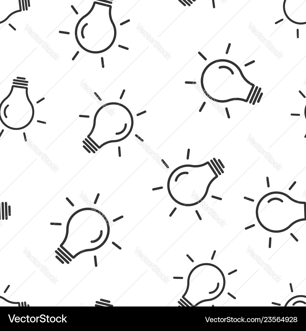 Light bulb icon seamless pattern background Light bulb icon seamless pattern background vector image