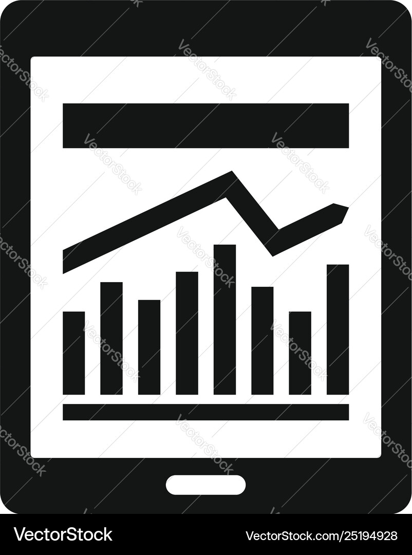 Management graph tablet icon simple style Management graph tablet icon simple style vector image