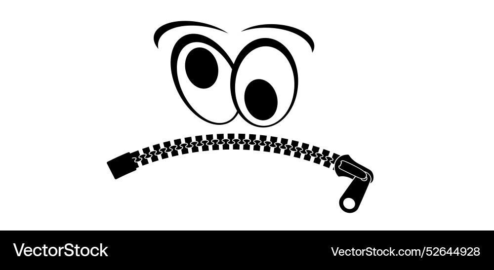 Mouth zipper face keeping quiet or no speak Mouth zipper face keeping quiet or no speak vector image