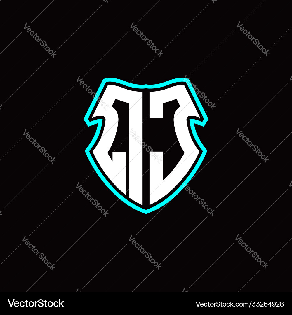 Q j initial logo design with a shield shape vector image