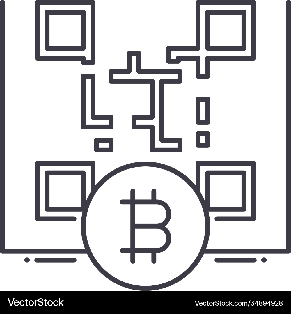 Qr code icon linear isolated thin vector image