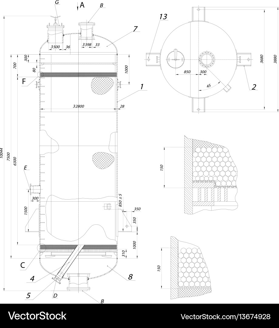 Recirculation column sketch image vector image