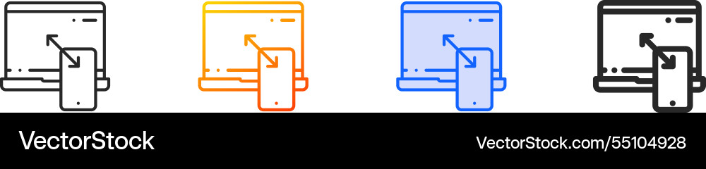 Responsive iconthin linear gradient blue stroke Responsive iconthin linear gradient blue stroke vector image