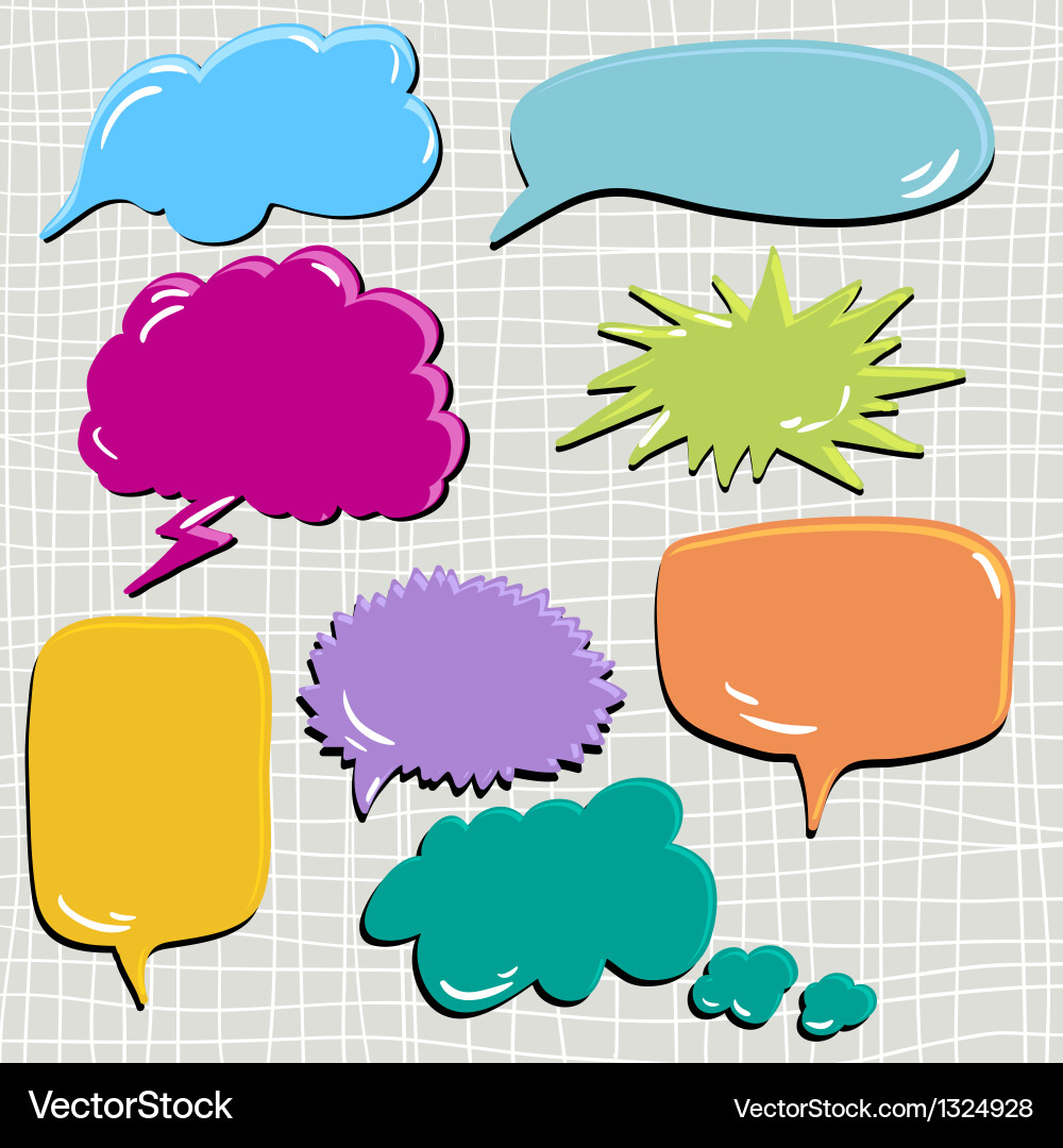Satz von Sprache und Gedanken blobs Scrapbook Design vektorbild