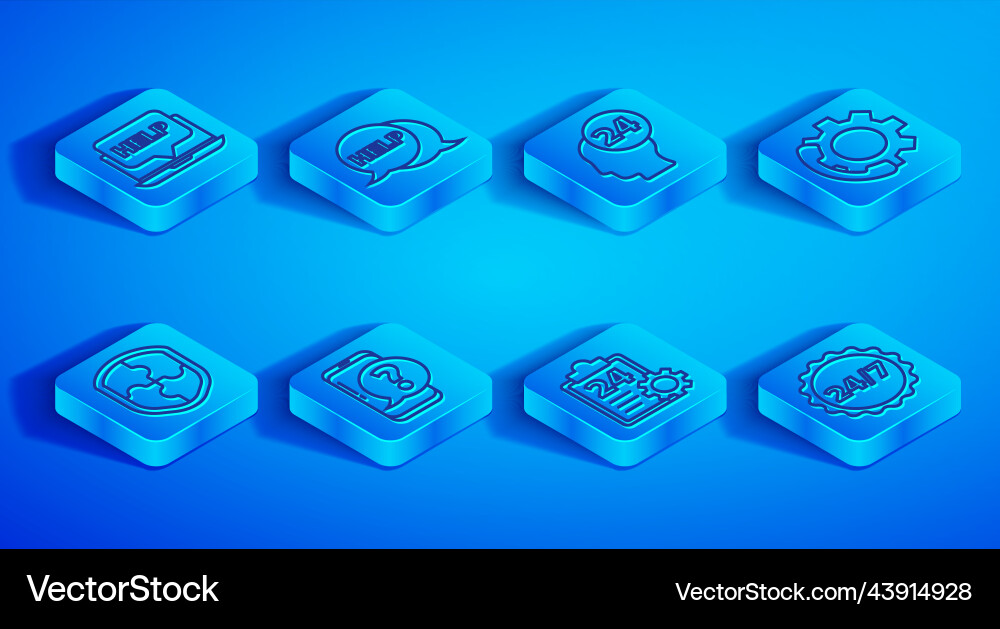 Set line laptop and help speech bubble with text Vector Image