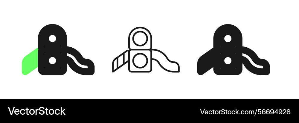 Set line slide playground icon isolated on white Set line slide playground icon isolated on white Vector Image