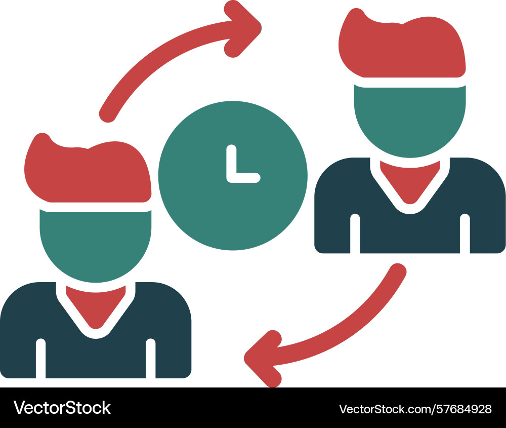 Shift scheduling glyph multi color icon Vector Image