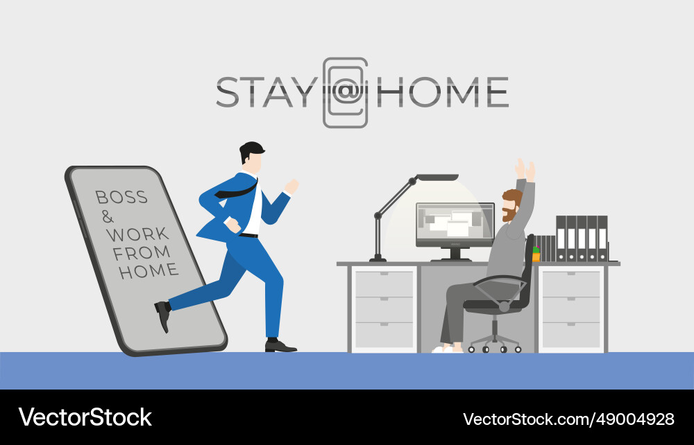 Shocked man have work from home using computer Shocked man have work from home using computer vector image