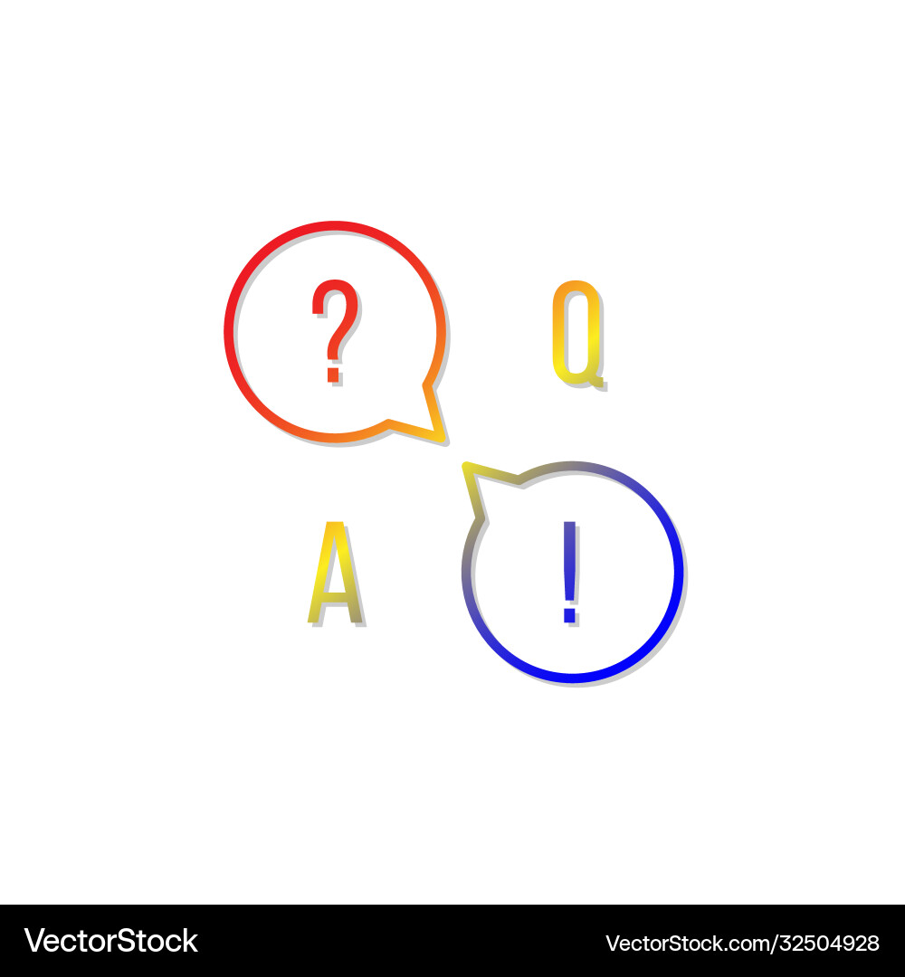 Speech bubble q a gradient icon Speech bubble q a gradient icon vector image