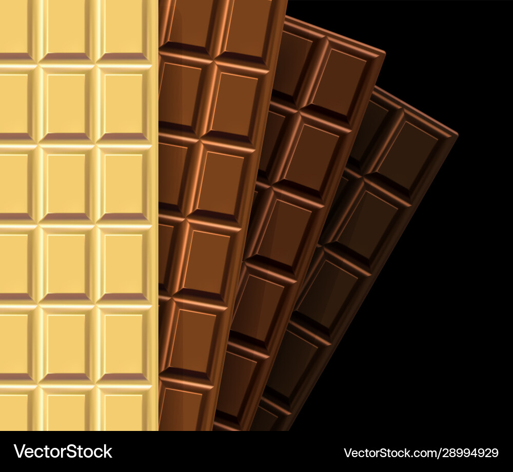 A set chocolate bars with square patterns vector image