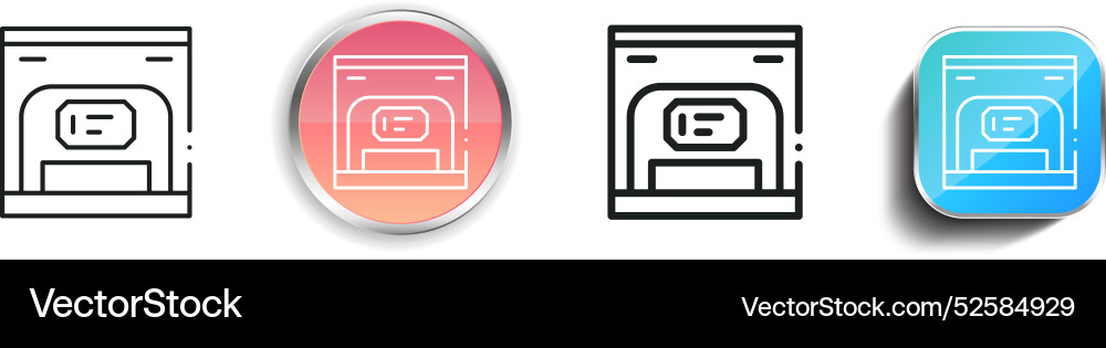 Cashbox icon thin linear regular and button style vector image