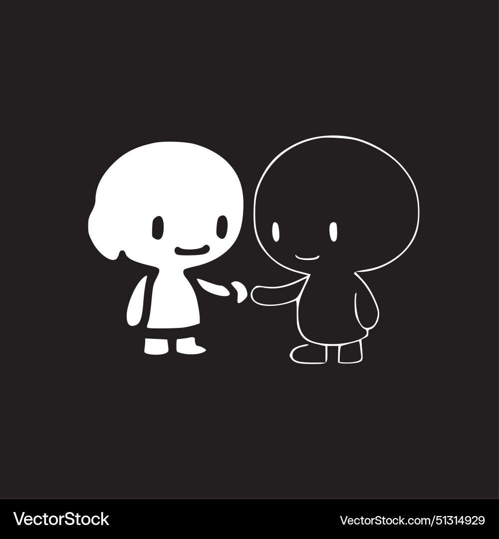 Friends - minimalist and simple silhouette Vector Image