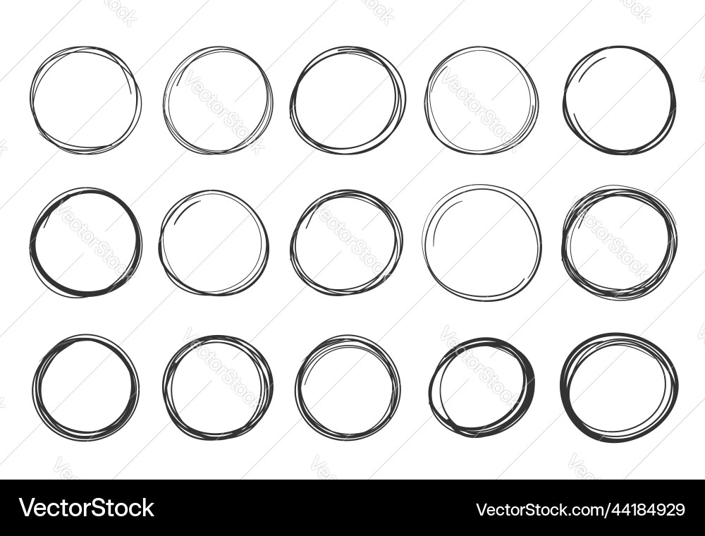 Handdrawn circles Royalty Free Vector Image - VectorStock