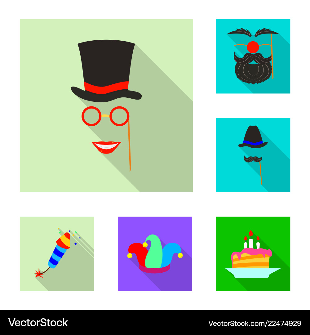 Isolated object of party and birthday symbol set Vector Image