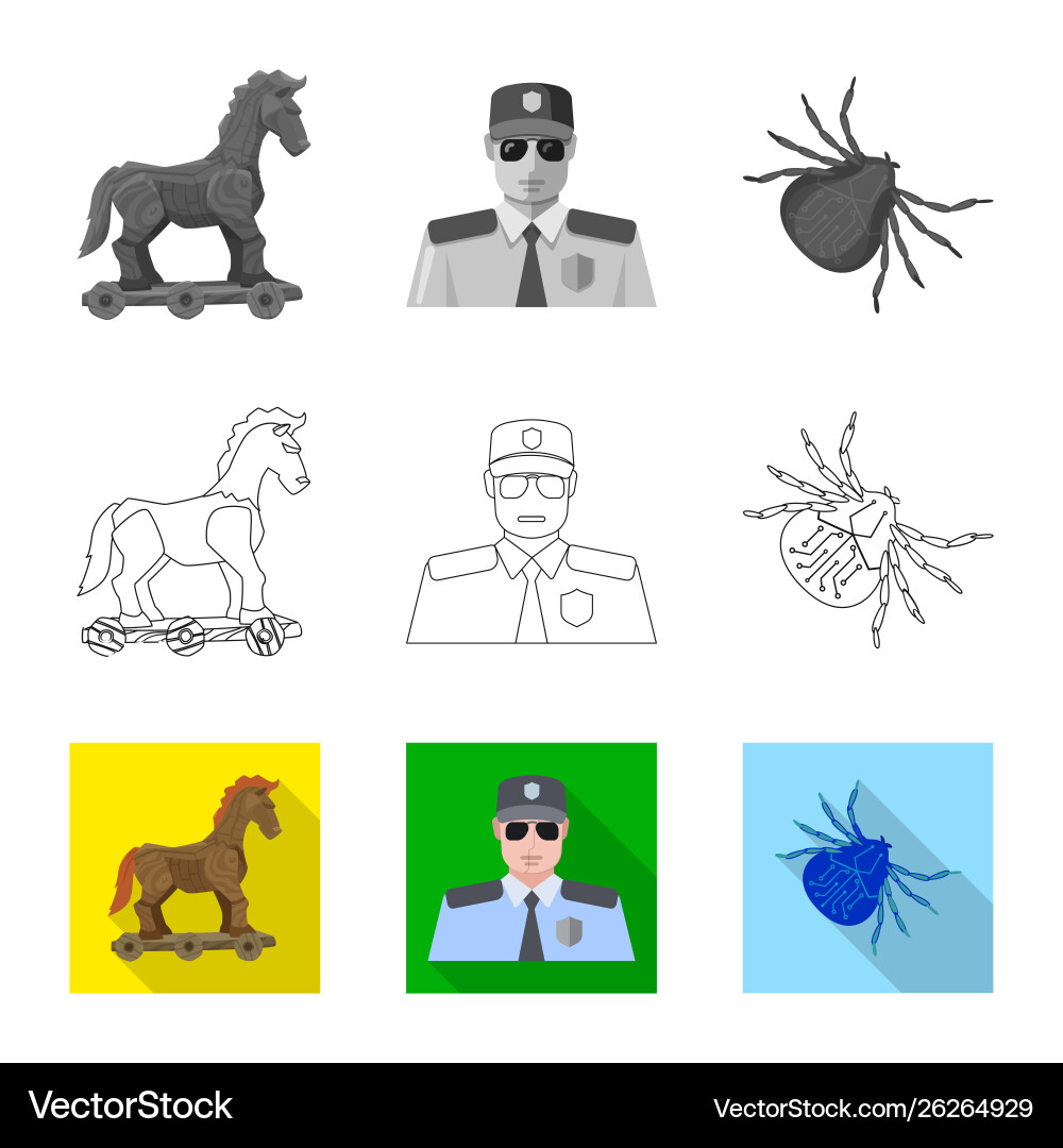 Isolated object virus and secure icon set Isolated object virus and secure icon set vector image