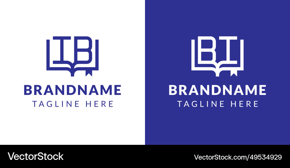 Letter bi and ib book logo suitable for business Vector Image