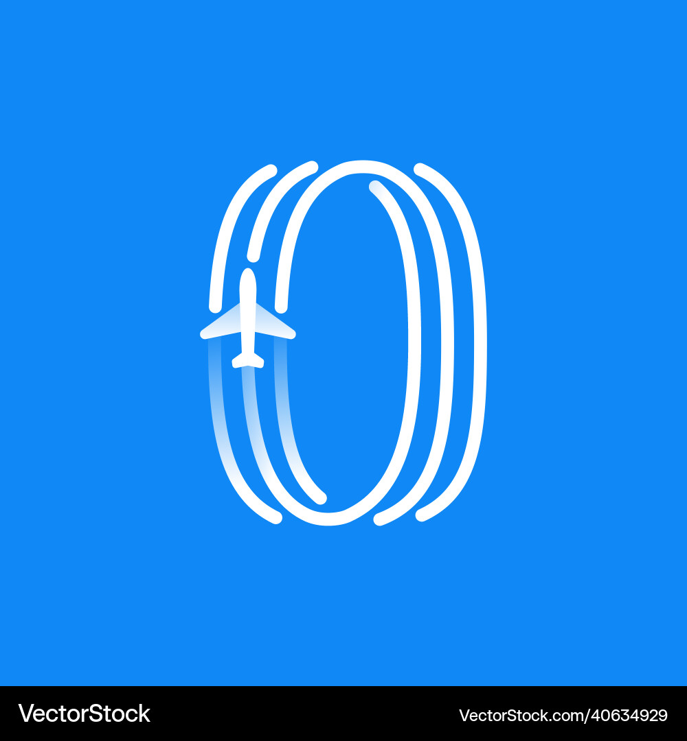 Number zero logo is made of three parallel lines Vector Image