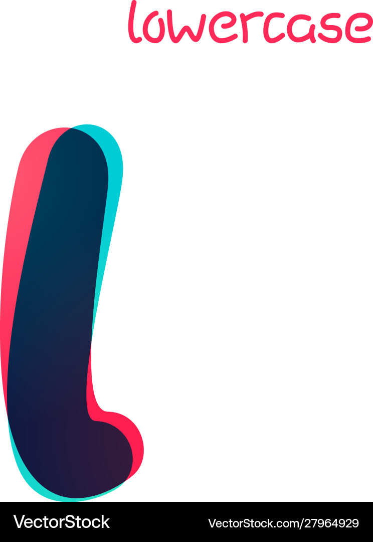 Overlapping gradient lowercase letter l logotype Overlapping gradient lowercase letter l logotype vector image