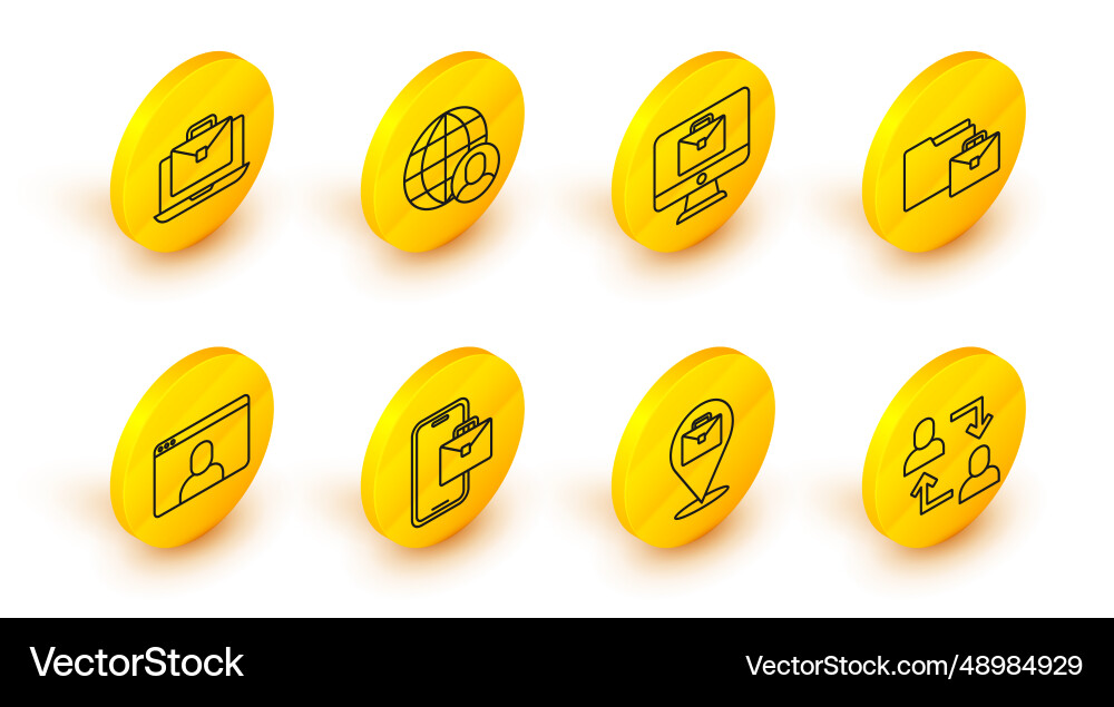 Set line project team base online working Set line project team base online working vector image
