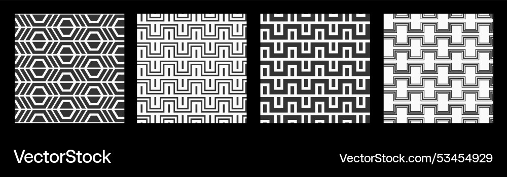 Set of four abstract seamless pattern zigzag vector image