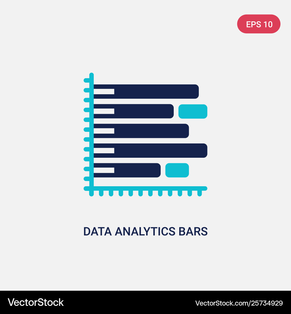Two color data analytics bars chart Two color data analytics bars chart Vector Image