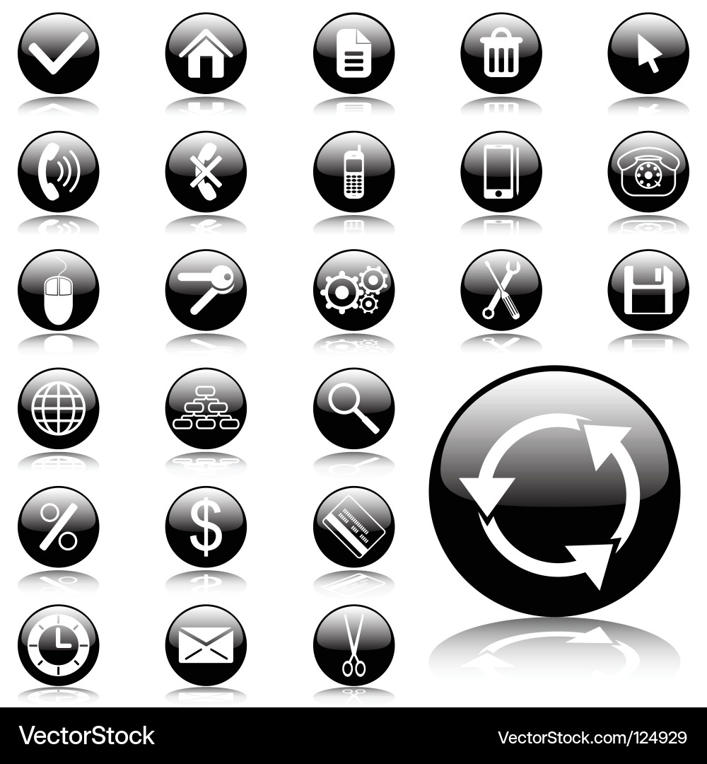Web Icon Set - Modern & Glossy Vector Image