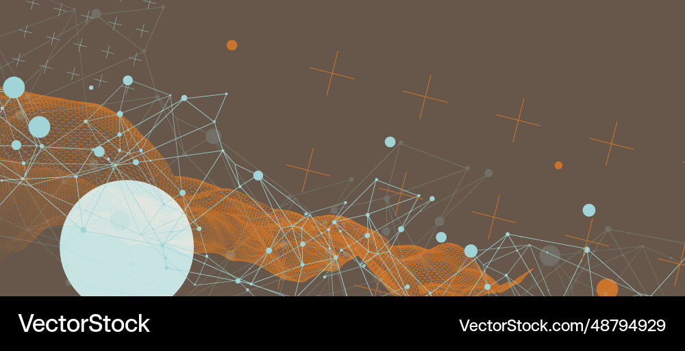 Wireframe background with plexus effect vector image